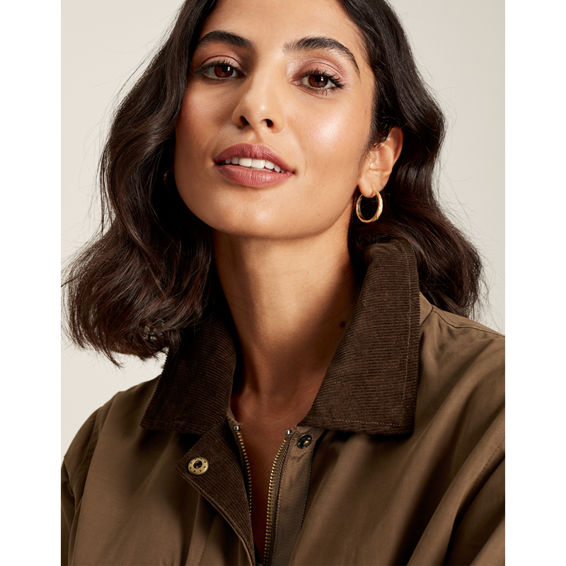 Joules Belfield Cropped Wax Jacket - Sable Brown-5